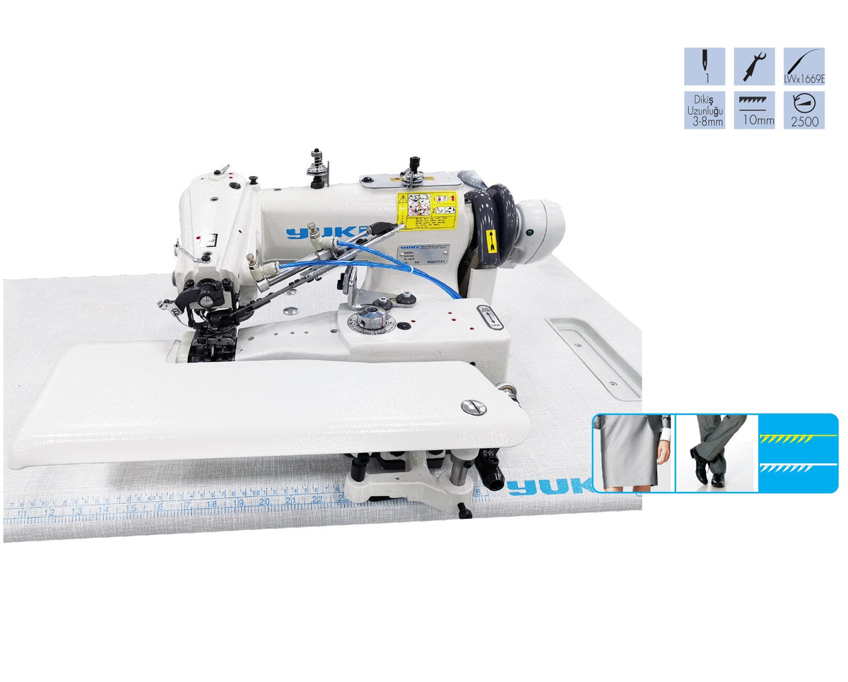 Yuki CM-101-UT Gizli Etek Baskı Makinesi İplik Kesicili