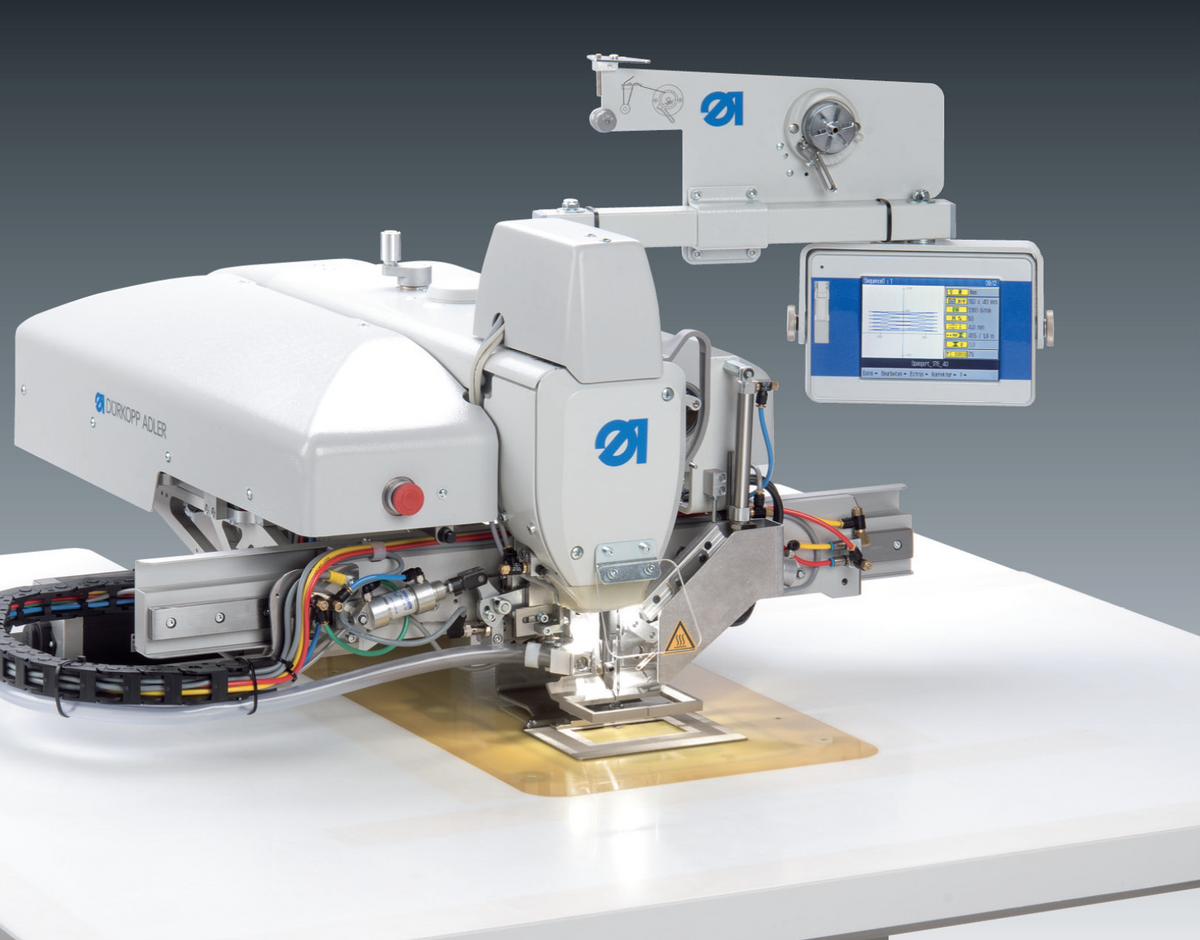 Dürkopp Adler 911-211-3020-10 CNC Kontrollü, Otomatik Klemp Sistemli, 380 x 200 mm Çalışma Alanı, Sıcak İplik Kesmeli Dikiş Otomatı