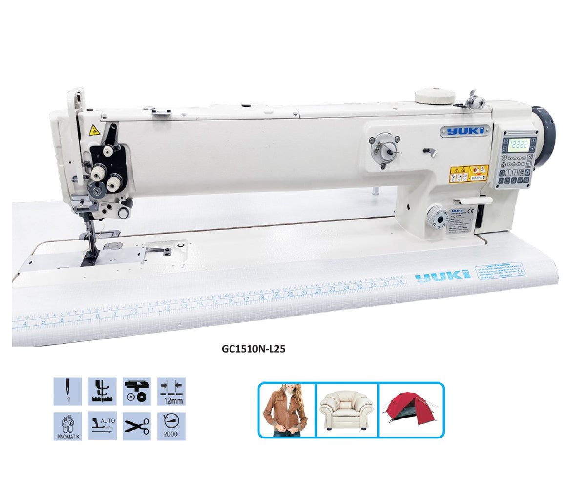 Yuki GC-1510N-L25 Çift Papuç Tek İğne Makine (65cm)
