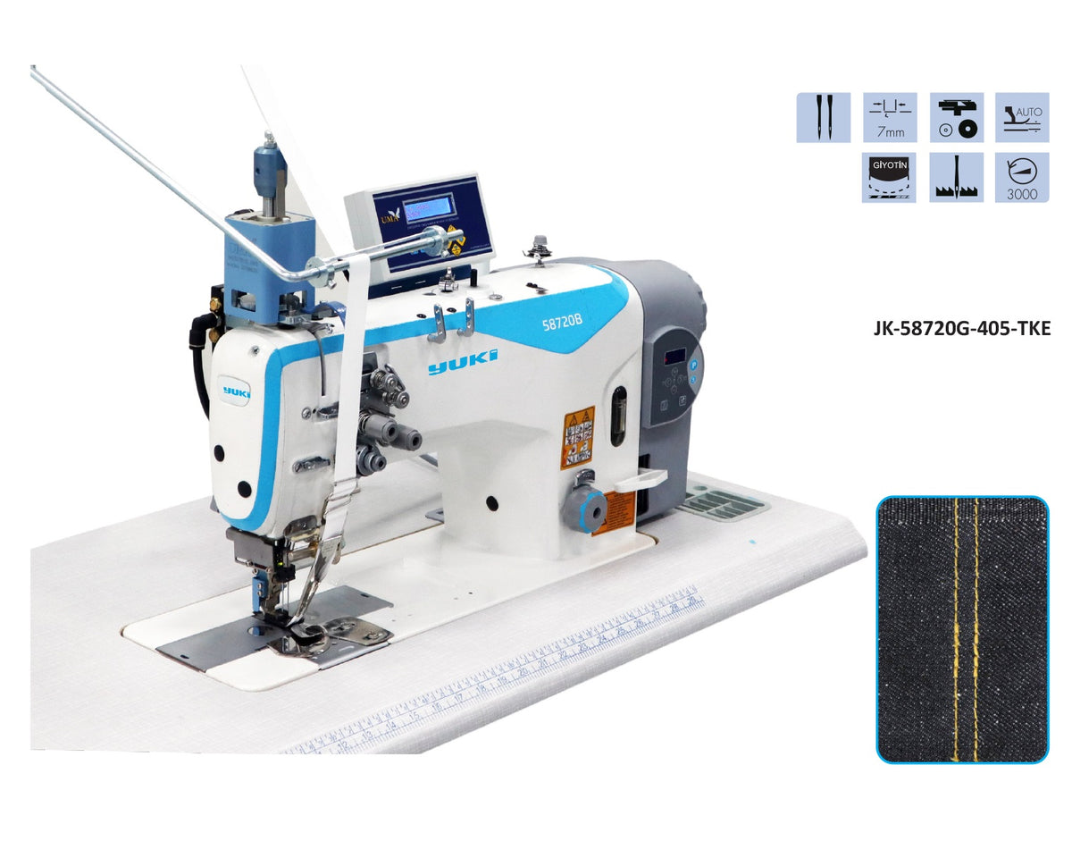 Jack JK-58720B-005-TKA Çift İğne Makinesi Büyük Çağanozlu Biye Kesicili