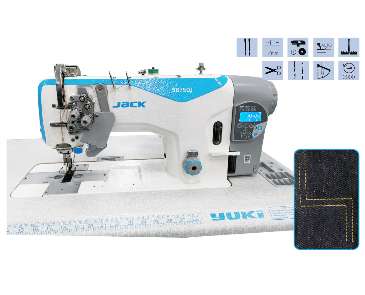 Jack JK-58450J-403E Çift İğne Makinesi Küçük Çağanozlu İplik Kesicili İptalli