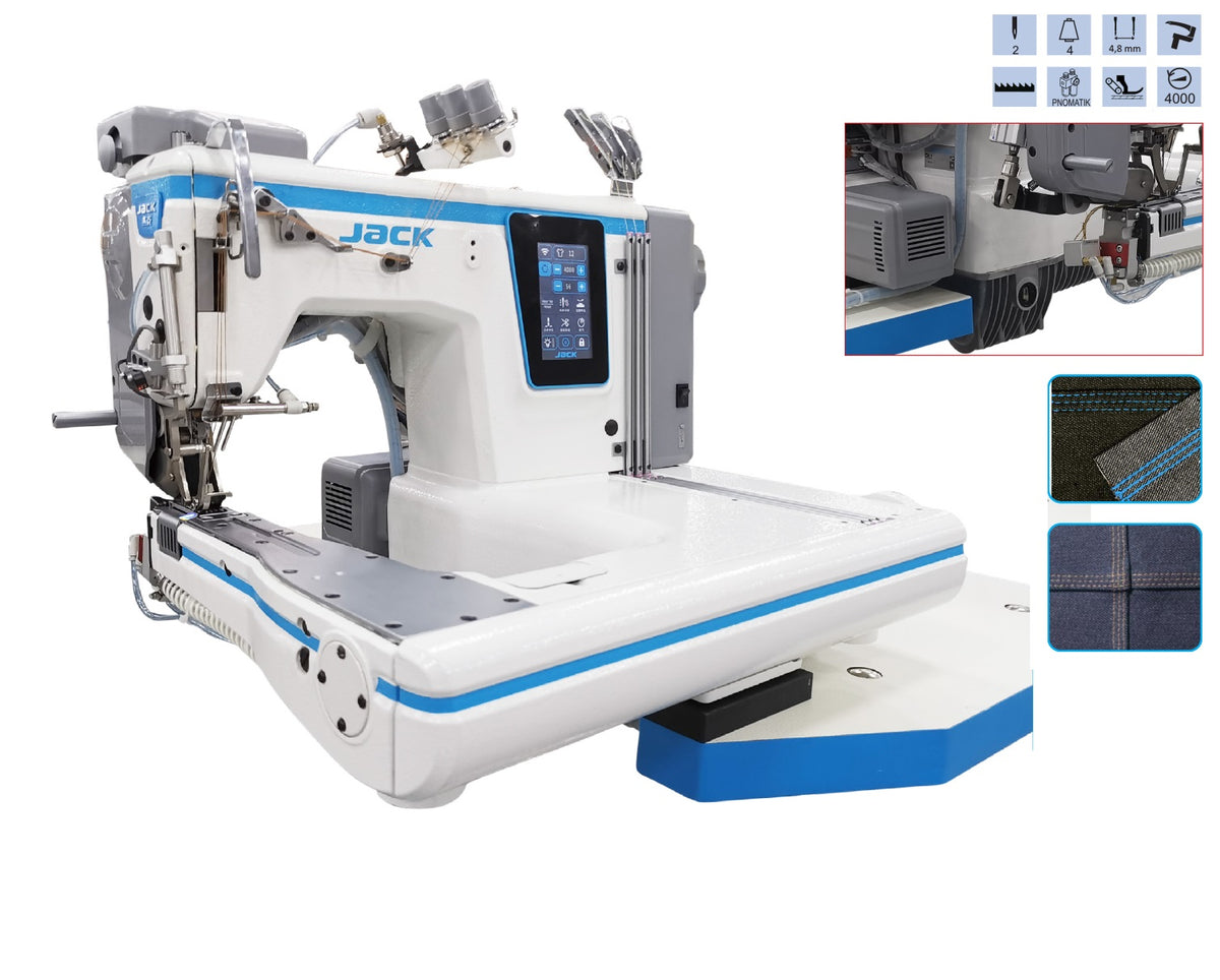 Jack JK-T9280GA-73-Q-1/83 İğne Zincir Dikiş Kot Kollu Makinesi (3,2mm) İplik Kesicili
