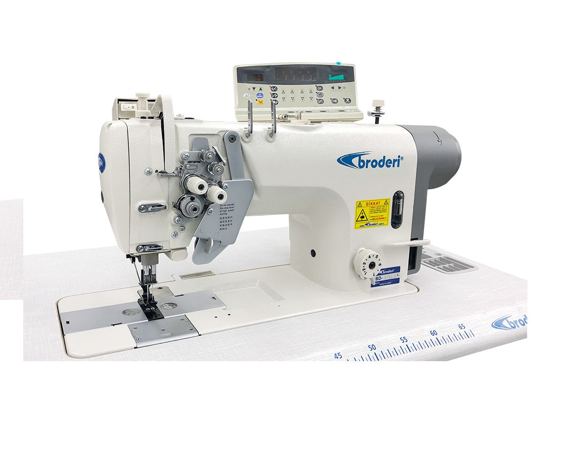 Broderi BD-8758-5 Direct Drive Tam Otomatik Büyük Mekik İptalli Çift İğne