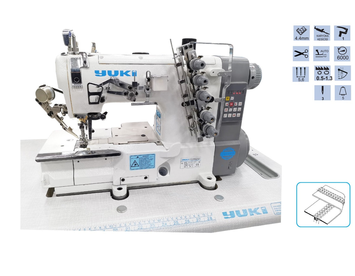 Yuki YK-500T-7UT Etek Reçme Makinesi İplik Kesicili Elektrikli