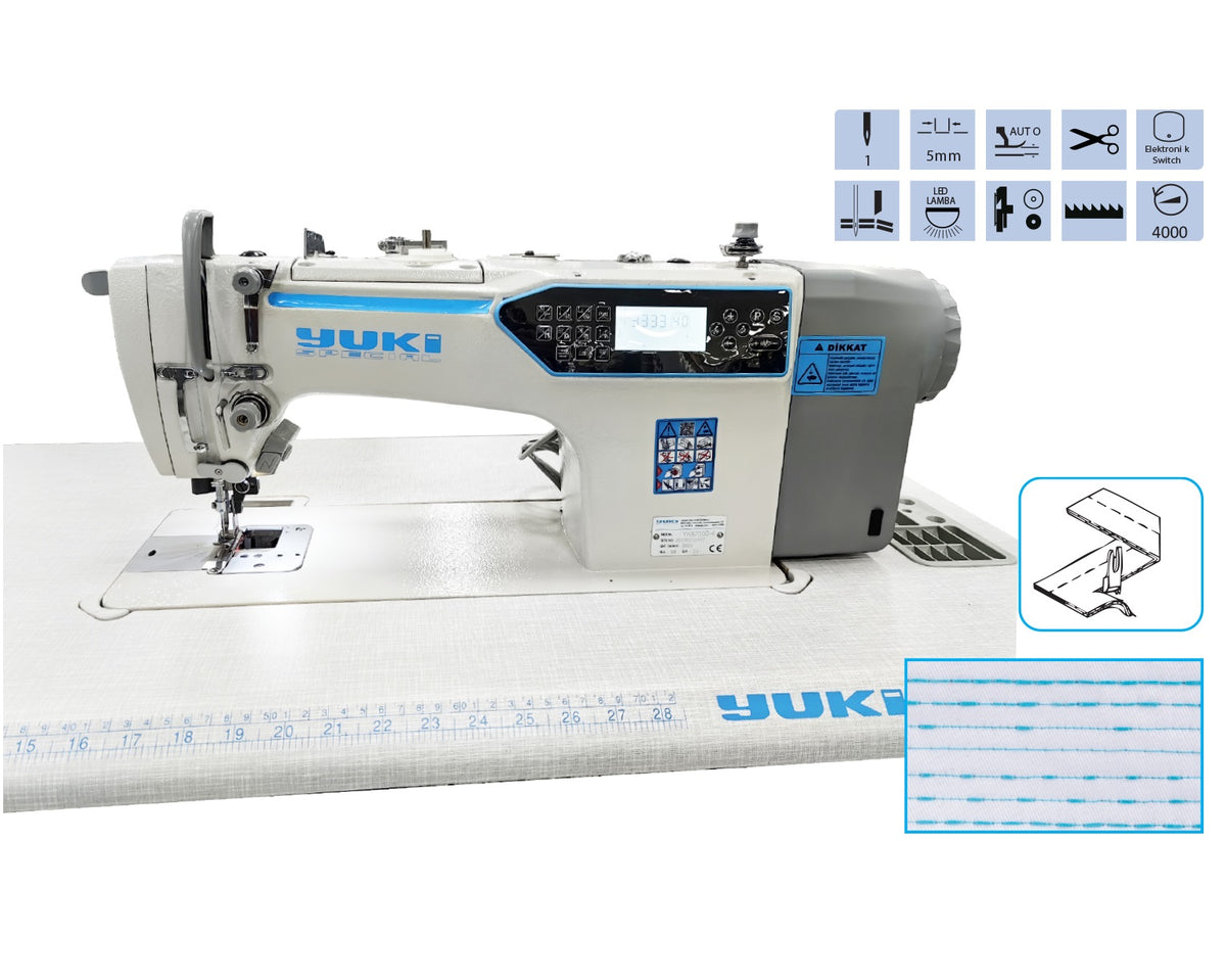 Yuki YK-8700D-4 Düz Kenar Bıçaklı Makine İplik Kesicili
