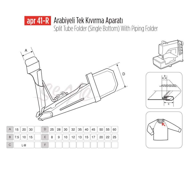 Arabiye Tek Kıvırma Apara 60x20mm / APR 41-R
