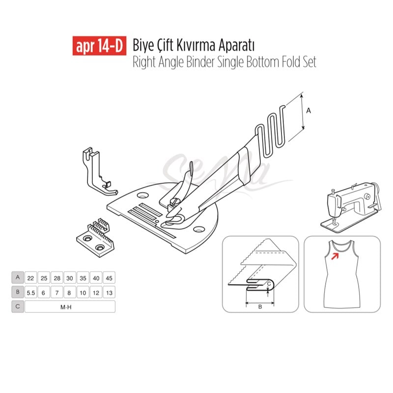 Biye Çift Kıvırma Apara 50x15mm / APR 14-D