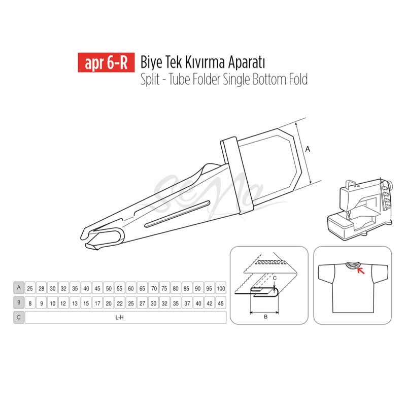 Biye Tek Kıvırma Apara 40x15mm / APR 6-R