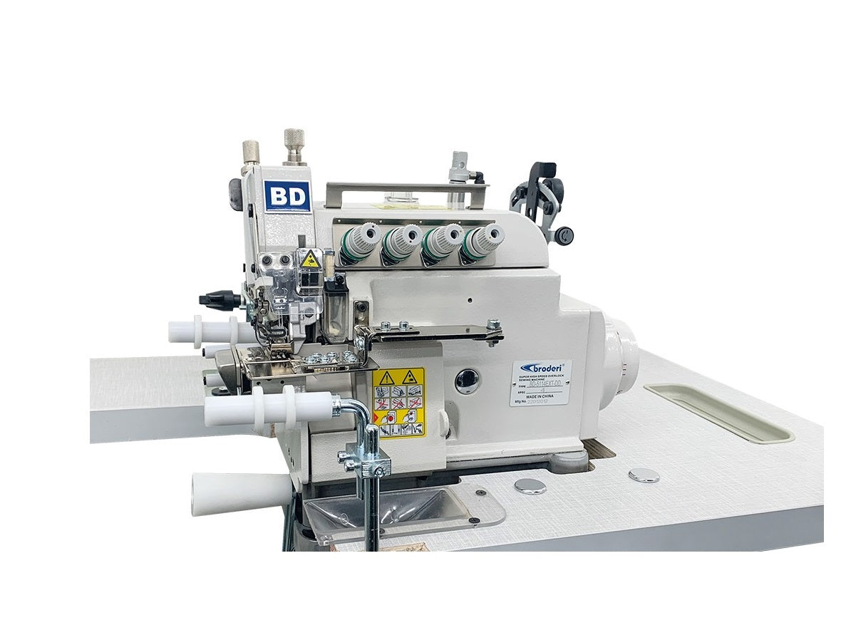Broderi BD-5114-EXT/Y 4 İplik Transportlu Burunlu Yaka Takma Overloğu