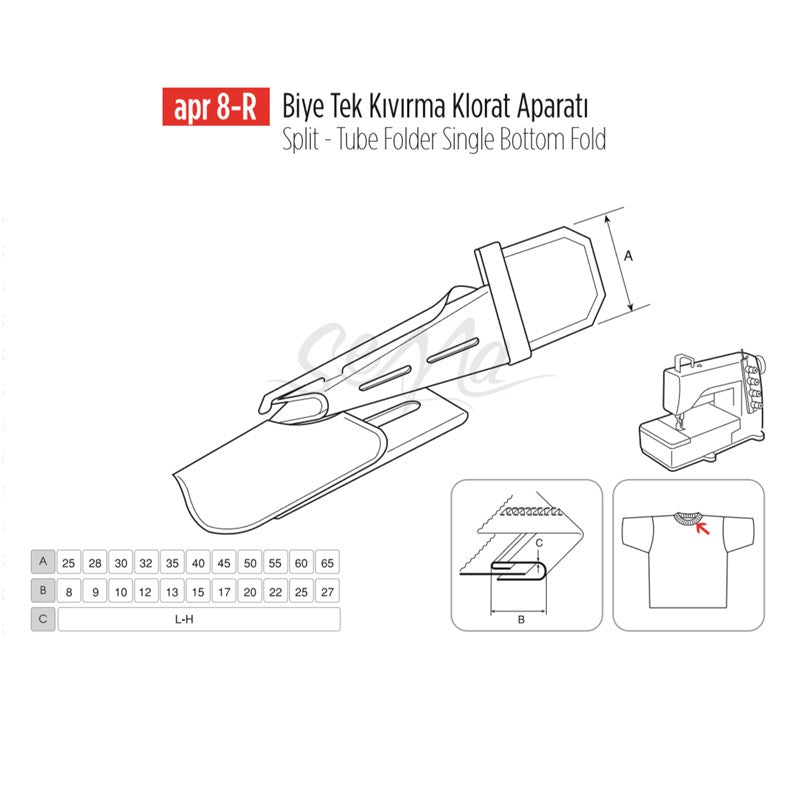 Biye Tek Kıvırma Klorat(Etek) Apara 25x7mm / APR 8-R