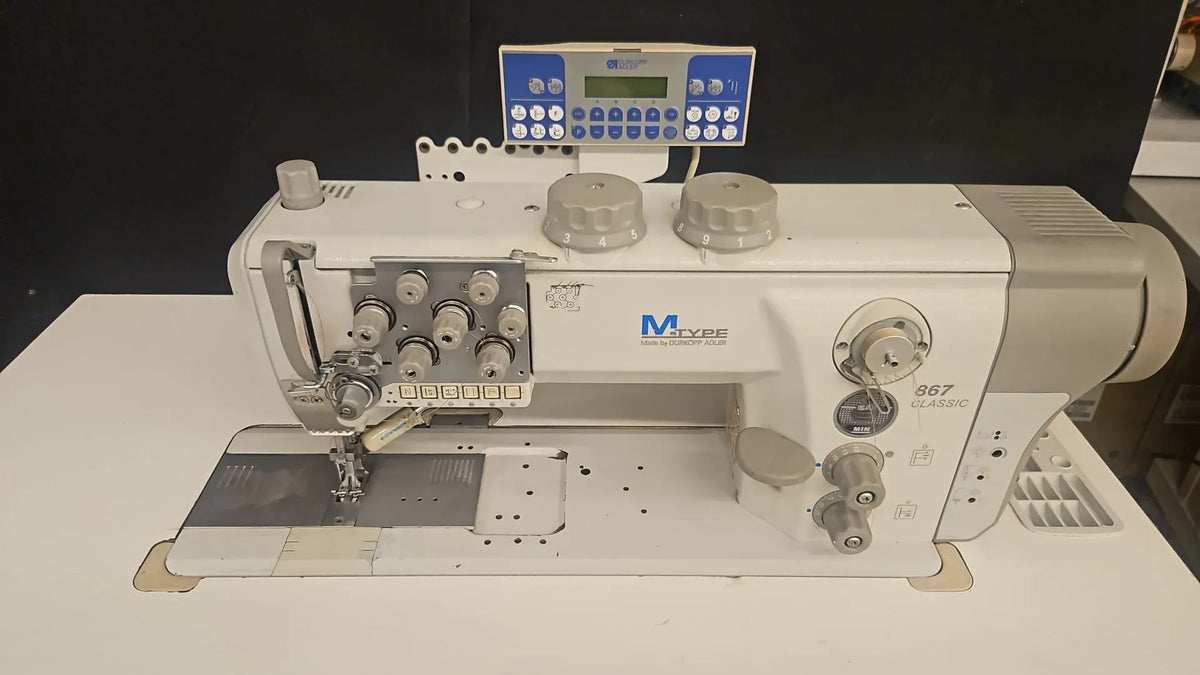Durkopp Adler 867 İplik Kesmeli Full Elektronik Çift Pabuç Çift İğne Direct Drive Deri ve Döşeme Makinası İkinci El
