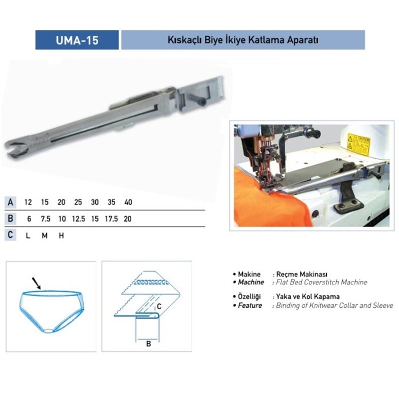 Bant Reçme İkiye Katlama Apara 12x6mm / UMA-15