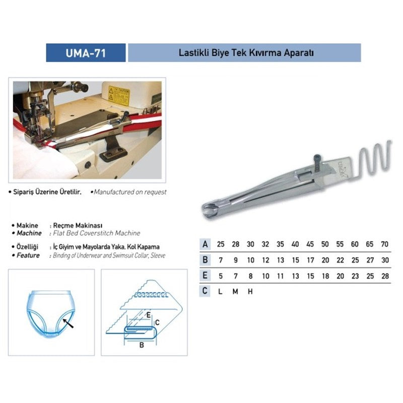 Lastikli Biye Tek Kıvırma Aparatı 25x8 / UMA-71