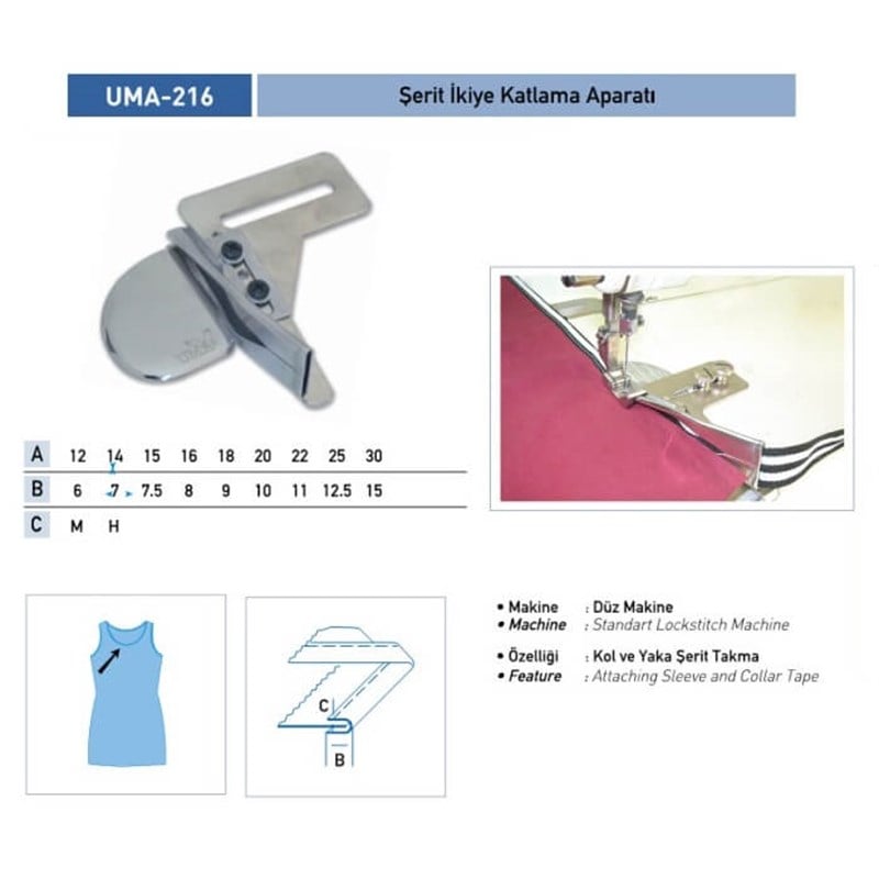 Şerit İkiye Katlama Apara 30x15mm / UMA-216